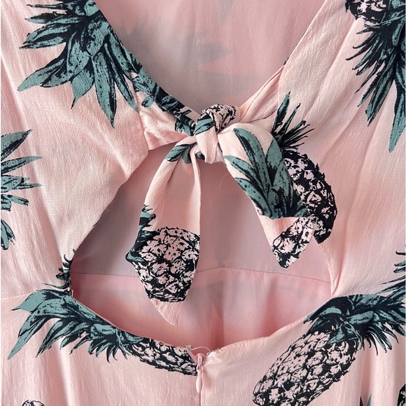 BB Dakota by Steve Madden Pineapple Print Tie Back Fit & Flare Dress - Picture 8 of 9